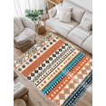 thumbnail image 1 of Bohemian Patterns Area Rug for Bedroom 4x6 Ft Orange Seamless Stitching Super Soft fuzzy Throw Rug Non-Slip Fluffy Plush Indoor Floor Carpet for Living Room Nursery Home Decor, 1 of 8