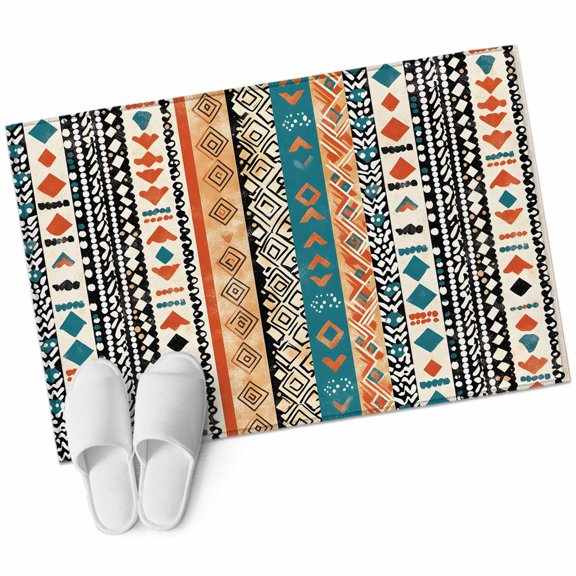 Bohemian Patterns Area Rug 2x3ft Coloed Seamless Stitching Non-Slip Washable Square Rugs Soft Felt Indoor Floor Mat for Bedroom Kitchen Living Room Bathroom