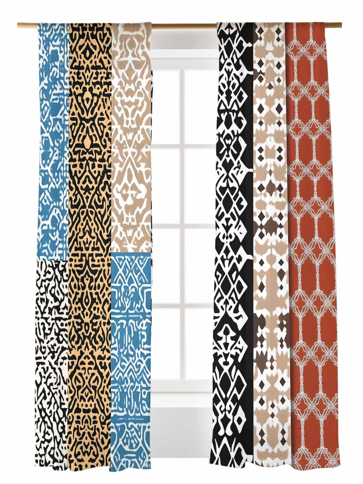 Bohemian Patterns Sheer Curtains 2 Panels Set Colored Seamless ...