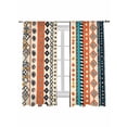 thumbnail image 1 of Bohemian Patterns Sheer Curtains 2 Panels Set Orange Seamless Stitching Lihgt Filtering Rod Pocket Voile Drape, Semi Sheer Window Curtains for Bedroom Living Room, 52"x63", 1 of 5