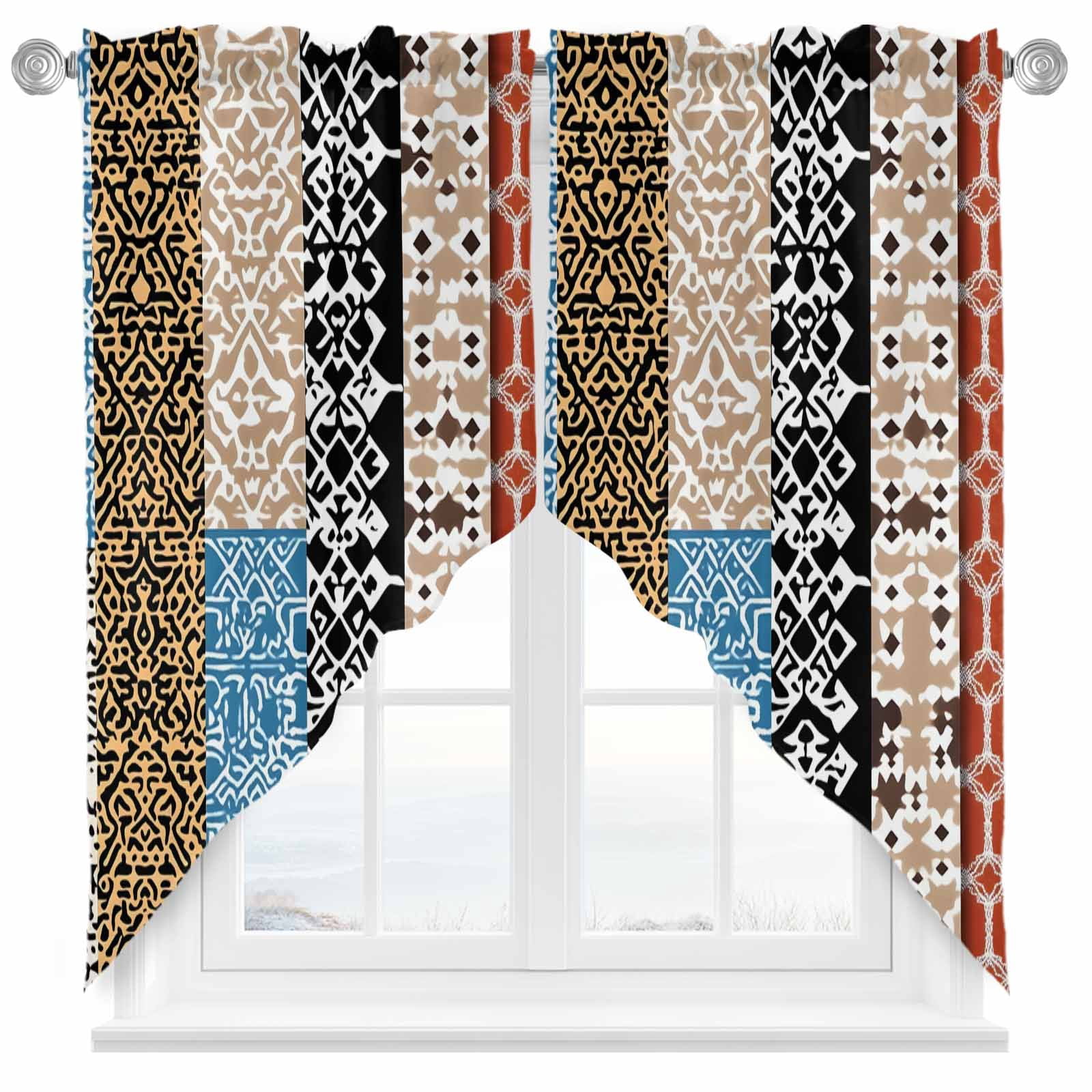 Swag Pattern Bohemian Patterns Swag Valances for Windows 2 Pack Colored Seamless ...