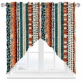 thumbnail image 1 of Bohemian Patterns Swag Valances for Windows 2 Pack Retro Seamless Stitching Swag Kitchen Curtains 45 Inches Long Rod Pocket Short Window Treatment for Kitchen Bathroom 36"x45", 1 of 8