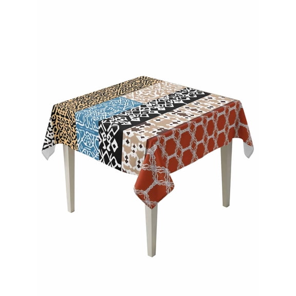 Bohemian Patterns Table Cloth 54x54 Inch Square, Colored Seamless Stitching Waterproof Tablecloth Washable Table Cover for Party Picnic Dinner Decor