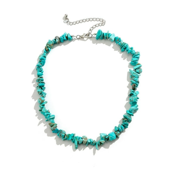 Bohemian Pearl Carnelian Crystal Necklace Transparent Crystal Natural Irregular Stone Choker Turquoise Beaded Necklace