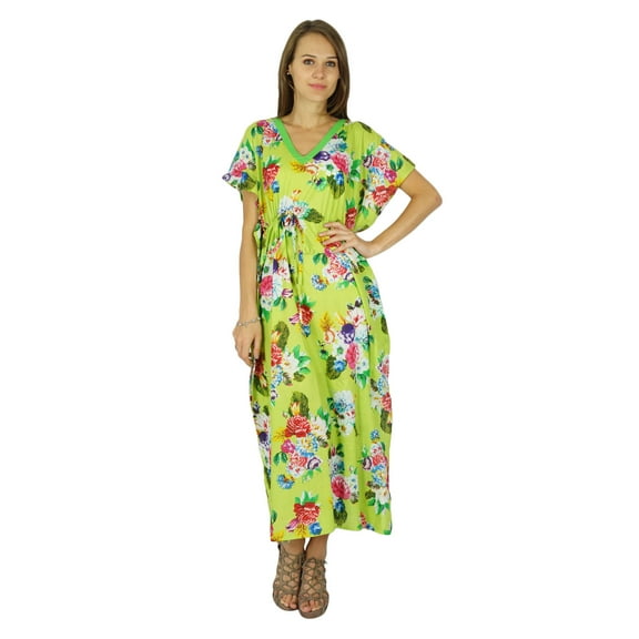 Bohemian Phagun Dress Paisley Printed Cotton Caftan Maxi Nightwear Kaftan
