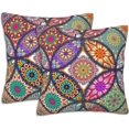 thumbnail image 1 of Bohemian Pillow Covers 18"x18",Ethnic Vintage Flower,Set of 2 Throw Pillow Covers,Farmhouse Pillow Cases Decorative for Home Couch Sofa, 1 of 6