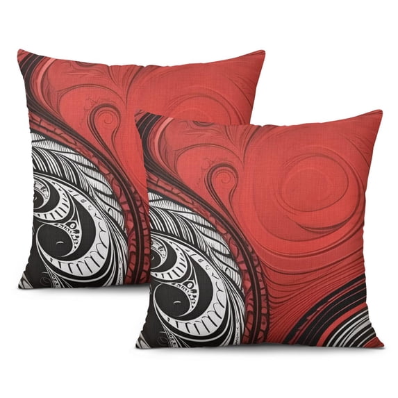 Bohemian Pillowcases Valentine's Day Black Red Love Heart Throw Pillow Covers 18 X 18 Inch, Set Of 2, Linen Study Sofa Cushion Cover Indoor Living Room Home Decor
