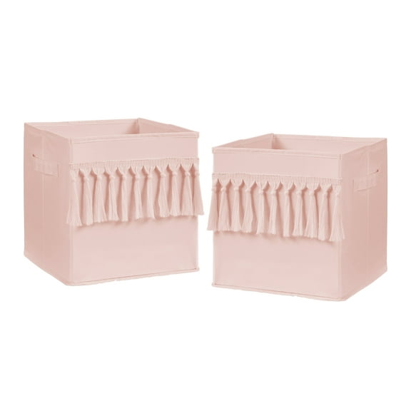 Sweet Jojo Designs Bohemian Blush Pink Fabric Storage Bins 2 Piece Set