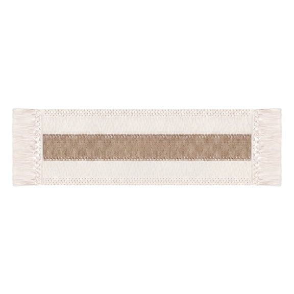 Bohemian Placemats and Table Runners Set White Brown Ethnic Table Decor for Home Dinners Restaurants and Parties Easy-Clean Cotton Blend