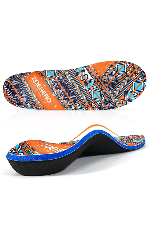 Bohemian Plantar Fasciitis Arch Support Insoles Men Women, Comfort Orthotics Insoles for Plantar Fasciitis, Flat Feet, Foot Pain Relief, Bohemian Shoe Inserts for Work Boot, Standing All Day, Sports