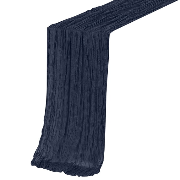 Bohemian Pleated Table Runner Wedding Tablecloth for Banquet Party Home Decor 118.11x35.43, Navy