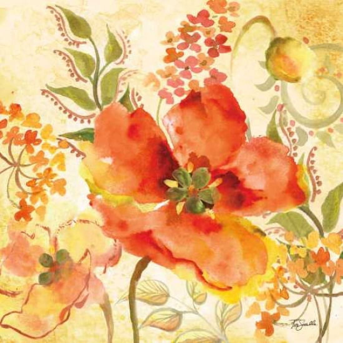 Bohemian Poppies I Canvas Art - Tre Sorelle Studios (24 x 24)