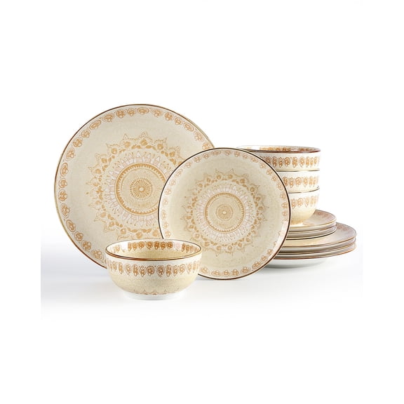Bohemian Porcelain Dinnerware Set Service for 4 (12 Pcs)