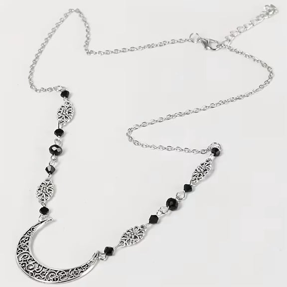 Bohemian Princess Tiara with Crescent Moon Necklace | Unique Eyebrow Drop & Tassel Forehead Ornament for Weddings, Parties, and Everyday Wear