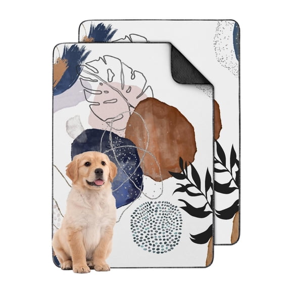 Bohemian Print Dog Potty Mat Washable, Large 24x36 Inch Reusable Pee Pad with Non-Slide Backing, Highly Absorbent Training Mat for Crate Interiors and Tile Floors