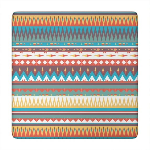 Bohemian Print Elastic Edge Square Table Cover for Outdoor Patio and Kitchen Table Decor