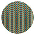 thumbnail image 1 of Bohemian Print Round Tablecloth with Elastic Edging, Fitted for 52-56 Inch Tables, Vibrant Table Cover for Home Kitchen, 1 of 7