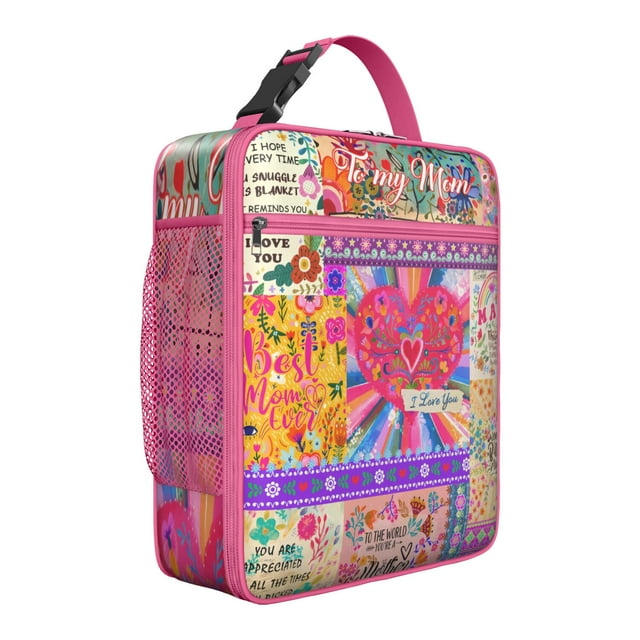 Bohemian Print Thermal Lunch Box, Insulated Bento Bag with Easy Carry Handle, Stylish Cooler for Work and Picnics