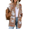 thumbnail image 1 of Bohemian Print Women Loose Casual Sweater Cardigan Coat, 1 of 5