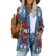thumbnail image 1 of Bohemian Print Women Loose Casual Sweater Cardigan Coat, 1 of 5