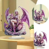 Bohemian Purple Fairy Desktop Ornament Statue Figurine With Display Base For Tabletop And Bedroom Decorative