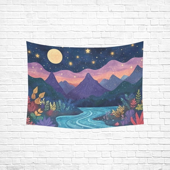 Bohemian Purple Magic Scene Tapestry Wall Art for Living Room Dorm 40x30 Inches