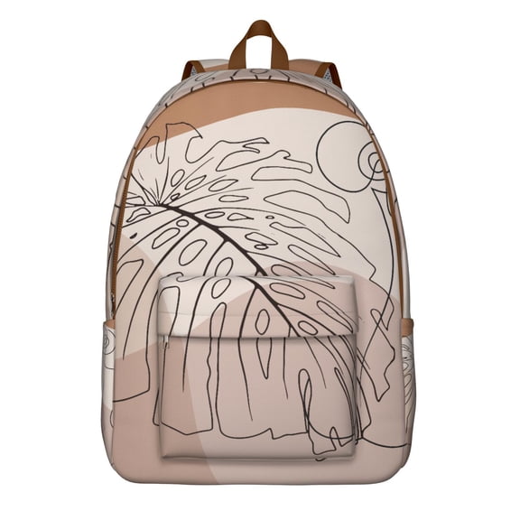 Bohemian Rainbow School Backpack – Artistic Tribal Pattern Canvas Bookbag for Women, Short Trips, Gym or Daily Commuting