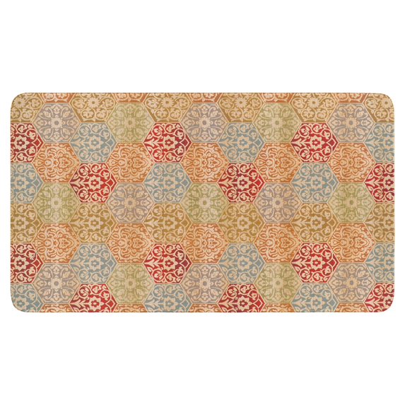 Bohemian Retro Color Diamond Pattern (2) Door Mat Welcome Door Mat for Front Door, Home Entrance, Yard, Floor, Patio, Non Slip Spring Summer Welcome Mat Indoor Outdoor Doormat 30"*17"