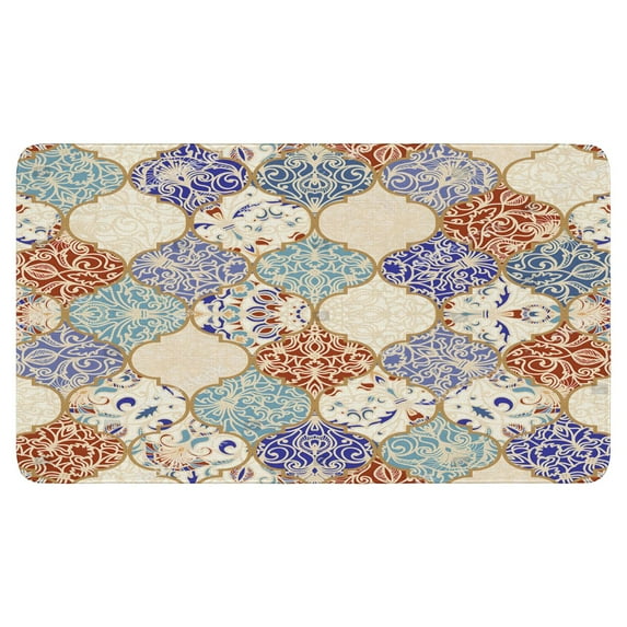 Bohemian Retro Color Diamond Pattern (3) Door Mat Welcome Door Mat for Front Door, Home Entrance, Yard, Floor, Patio, Non Slip Spring Summer Welcome Mat Indoor Outdoor Doormat 30"*17"