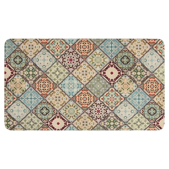 Bohemian Retro Diamond Pattern (2) Door Mat Welcome Door Mat for Front Door, Home Entrance, Yard, Floor, Patio, Non Slip Spring Summer Welcome Mat Indoor Outdoor Doormat 30"*17"