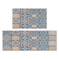 thumbnail image 1 of Bohemian Retro Diamond Pattern Kitchen Rugs and Mats Sets Of 2, Funny Kitchen Decoration Rubber Backing Non-Slip Absorbent Mats for Sink Waterproof Runner Rug for Laundry Room 17x30+17x48inch, 1 of 7