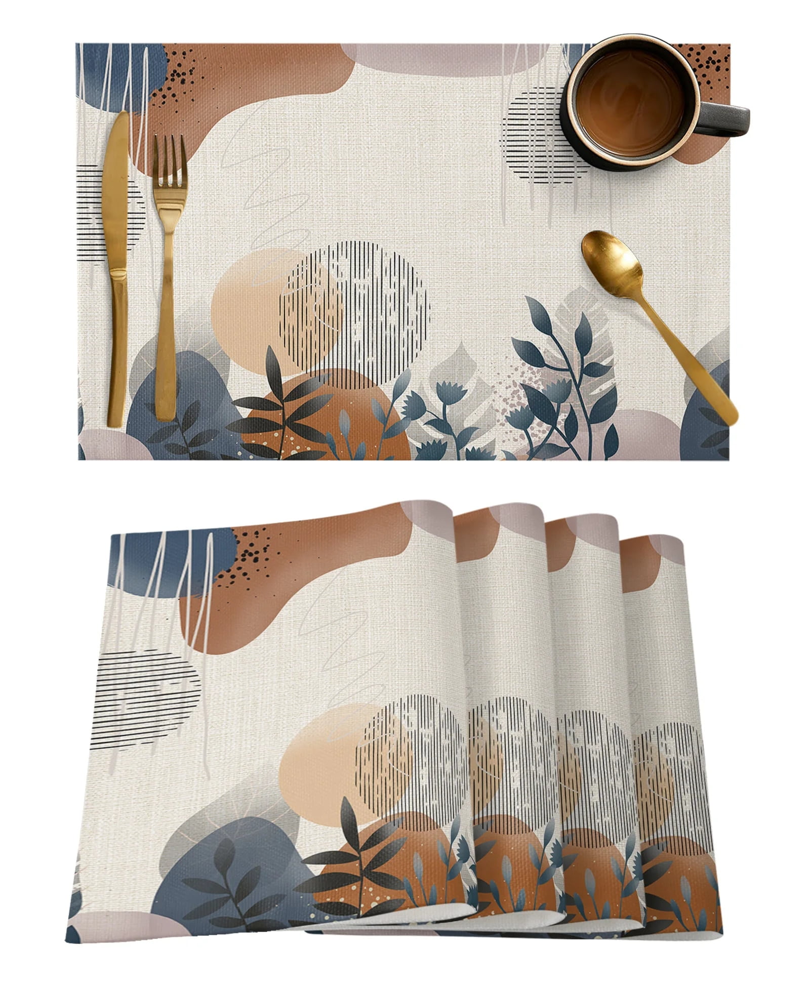 Bohemian Retro Ethnic Style Table Pad Mats for Dining Table Home