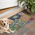 thumbnail image 1 of Bohemian Retro Floral Non-Slip Entryway Door Mat,Boho Indoor Decor Durable Low Plush Door Mat,Washable Welcome Rug for Patio Hallway Home Decor 16x24 Inches, 1 of 7