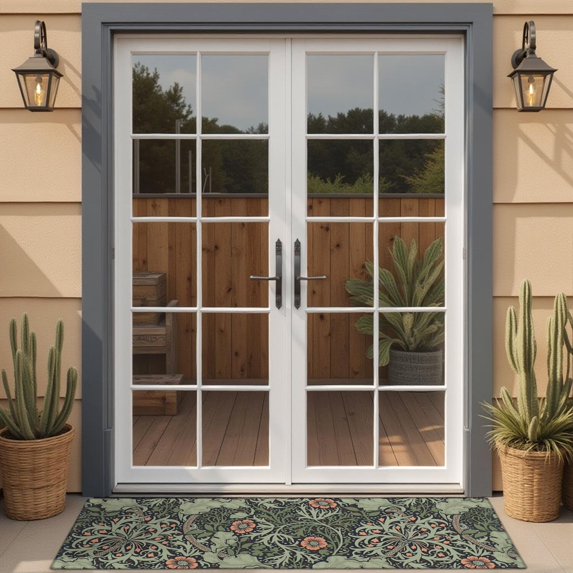 Bohemian Retro Floral Non-Slip Entryway Door Mat,Boho Indoor Decor Durable Low Plush Door Mat,Washable Welcome Rug for Patio Hallway Home Decor 16x47 Inches