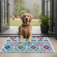 thumbnail image 1 of Bohemian Retro Floral Non-Slip Entryway Door Mat,Boho Indoor Decor Durable Low Plush Door Mat,Washable Welcome Rug for Patio Hallway Home Decor 20x32 Inches, 1 of 7