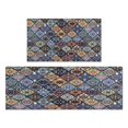 thumbnail image 1 of Bohemian Retro Geometric Design Kitchen Rugs and Mats Sets Of 2,Kitchen Decoration Rugs,Rubber Backing Non-Slip Floor Mat for Sink Washable Waterproof Laundry Room Runner Rugs, 1 of 7