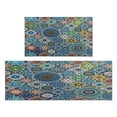 thumbnail image 1 of Bohemian Retro Geometric Design Kitchen Rugs and Mats Sets Of 2,Kitchen Decoration Rugs,Rubber Backing Non-Slip Floor Mat for Sink Washable Waterproof Laundry Room Runner Rugs, 1 of 7