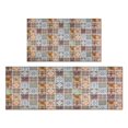 thumbnail image 1 of Bohemian Retro Geometric Patterns Kitchen Rugs and Mats Sets Of 2,Kitchen Decoration Rugs,Rubber Backing Non-Slip Floor Mat for Sink Washable Waterproof Laundry Room Runner Rugs, 1 of 7
