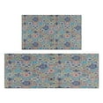 thumbnail image 1 of Bohemian Retro Geometric Patterns Kitchen Rugs and Mats Sets Of 2,Kitchen Decoration Rugs,Rubber Backing Non-Slip Floor Mat for Sink Washable Waterproof Laundry Room Runner Rugs, 1 of 7