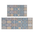 thumbnail image 1 of Bohemian Retro Geometric Patterns Kitchen Rugs and Mats Sets Of 2,Kitchen Decoration Rugs,Rubber Backing Non-Slip Floor Mat for Sink Washable Waterproof Laundry Room Runner Rugs, 1 of 7