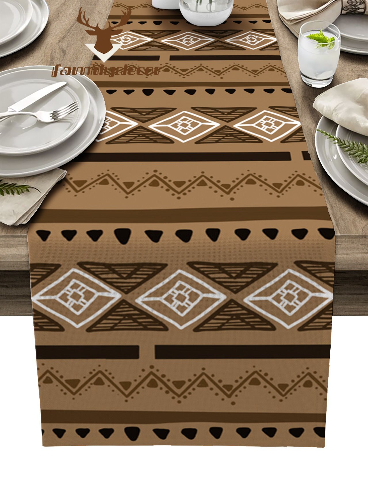 Bohemian Retro Medieval Table Runner Home Wedding Table Flag Mat Table