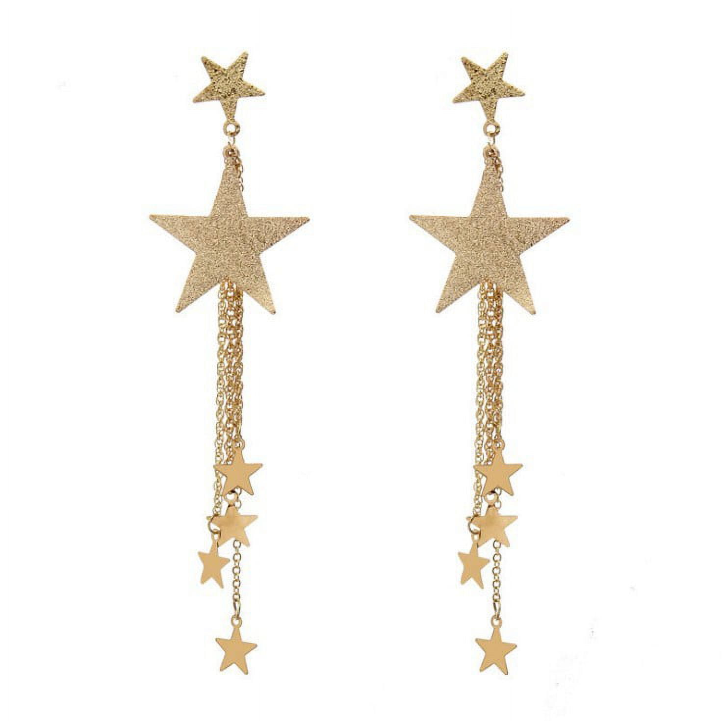 Bohemian Retro Metal Stars Tassel Pendant Earrings Ladies Jewelry Gift