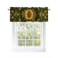 thumbnail image 1 of Bohemian Retro Pattern Valances for Windows, Rod Pocket Kitchen Valance Curtains - Soft & Washable Small Window Treatment for Living Room,&nbsp;Bathroom, Green Gold, 54x18inch, 1 of 9