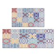 thumbnail image 1 of Bohemian Retro Purple Diamond Pattern Kitchen Rugs and Mats Sets Of 2,Kitchen Decoration Rugs,Rubber Backing Non-Slip Floor Mat for Sink Washable Waterproof Laundry Room Runner Rugs, 1 of 7