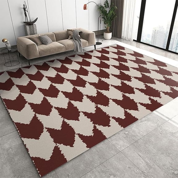 Bohemian Retro Red Arrow Area Rugs, Abstract Ethnic Tribal Washable Area Rug, Non-Slip Non-Shedding Carpet For Bedroom Entryway Laundry Room 5 x 7ft
