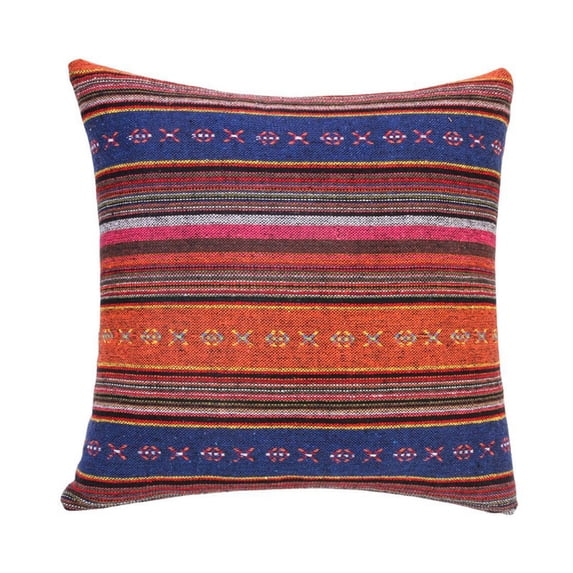 Bohemian Retro Stripe Throw Pillow Covers, Boho Decorative Square Cushion Covers for Home Bed Couch Sofa(Multi-1,45x45cm)