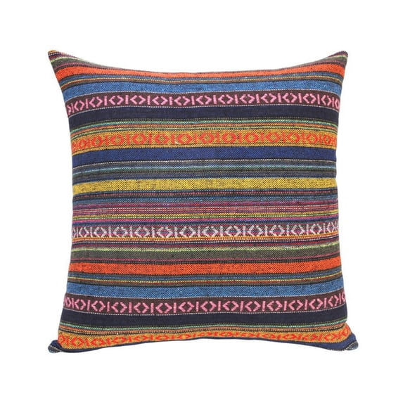 Bohemian Retro Stripe Throw Pillow Covers, Boho Decorative Square Cushion Covers for Home Bed Couch Sofa(Multi-4,45x45cm)