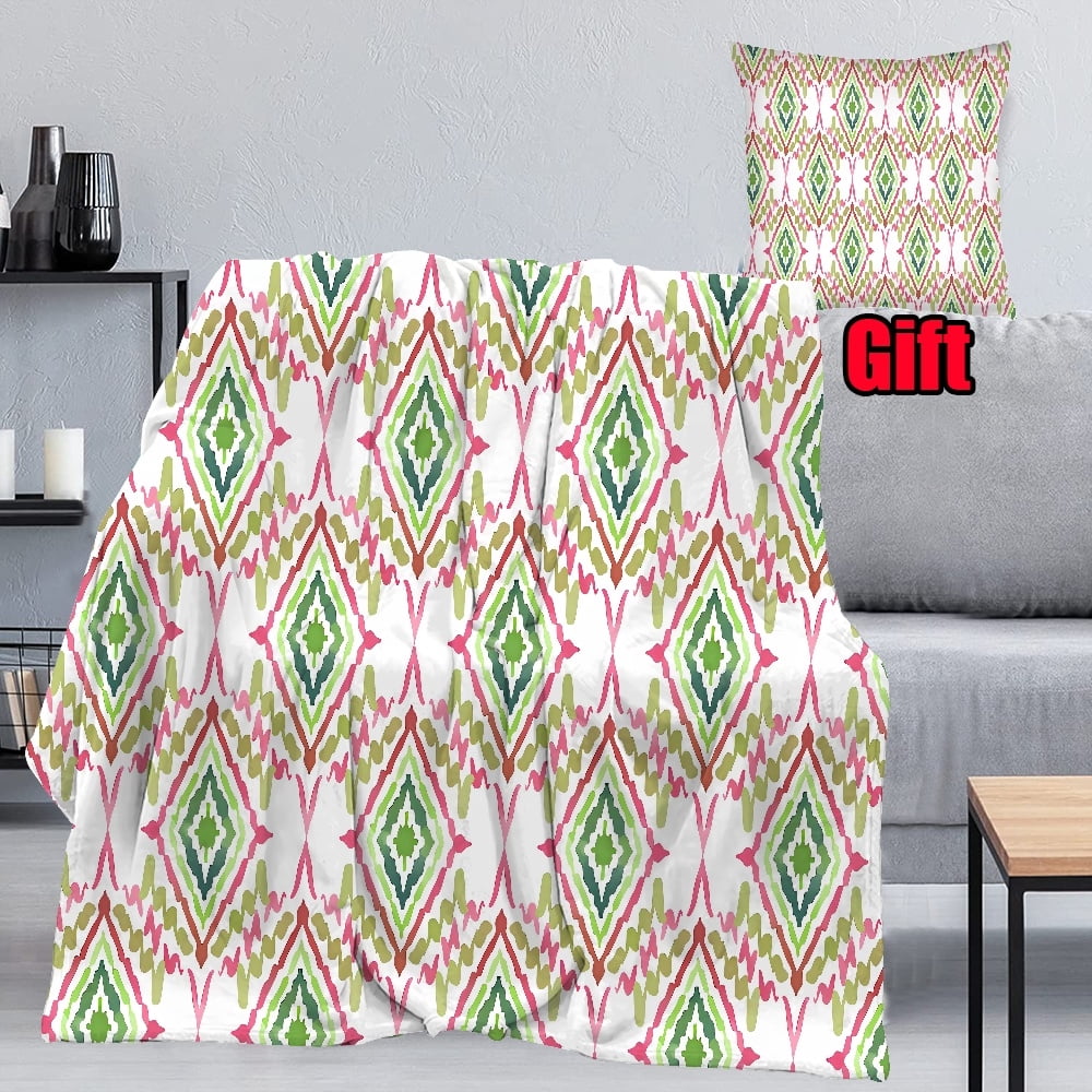 Bohemian Retro Throws Blanket With Pillow Cover Bed Sofa Living Room