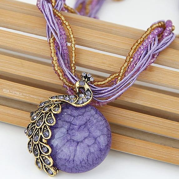 Bohemian Rhinestone Necklace Pendant Statement Jewelry Accessories for Women - Unique Charm and for Every Occasion