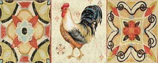 Bohemian Rooster Panel I Canvas Art - Daphne Brissonnet (10 x 20)